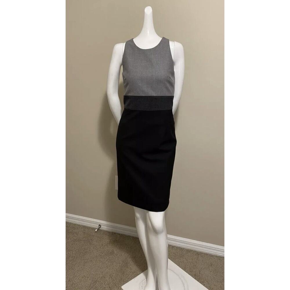 Pink Tartan Colorblock Sheath Dress Size 6 Wool Blend Career Sleeveless Lined